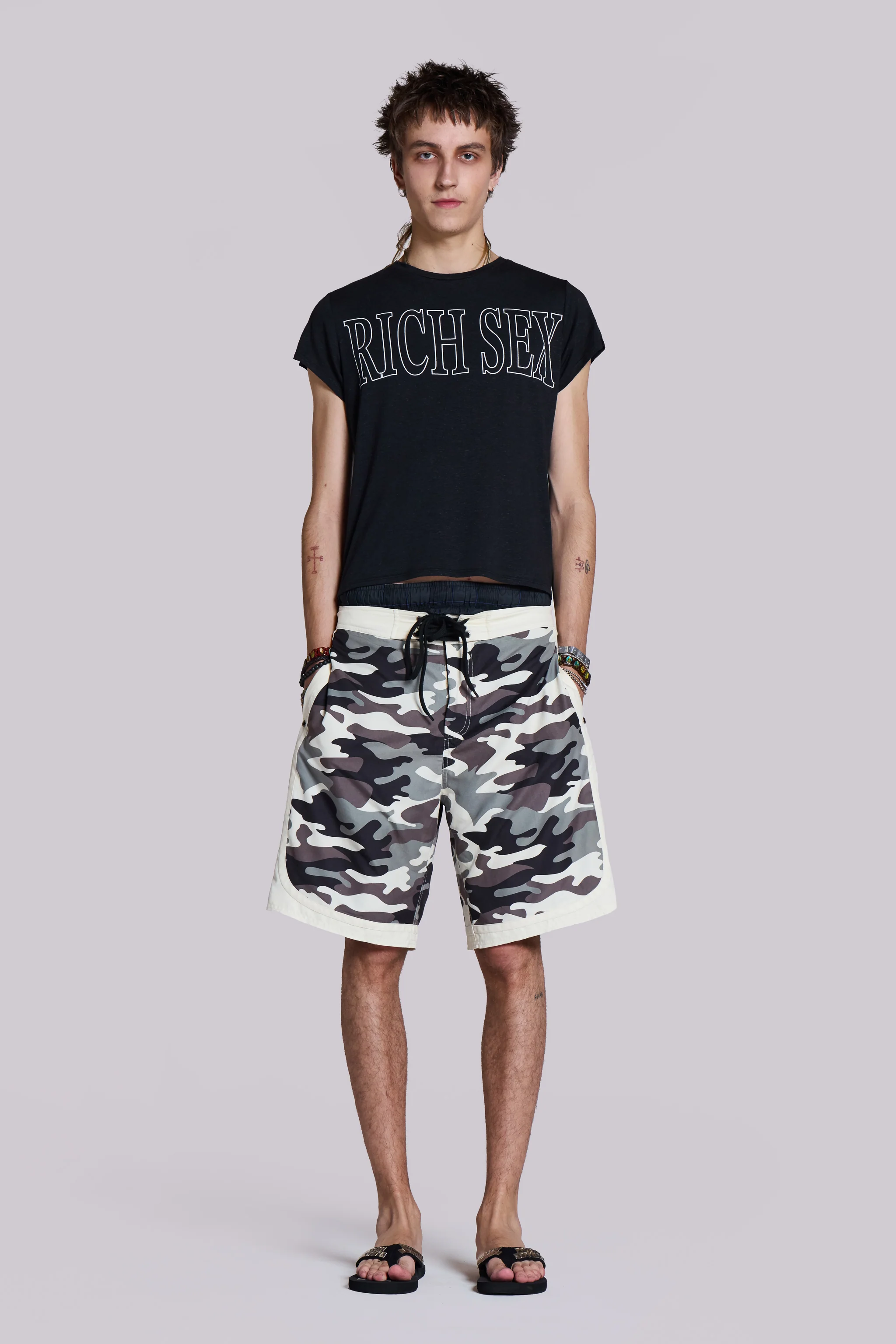 Washed Camo Board Shorts - Image 8