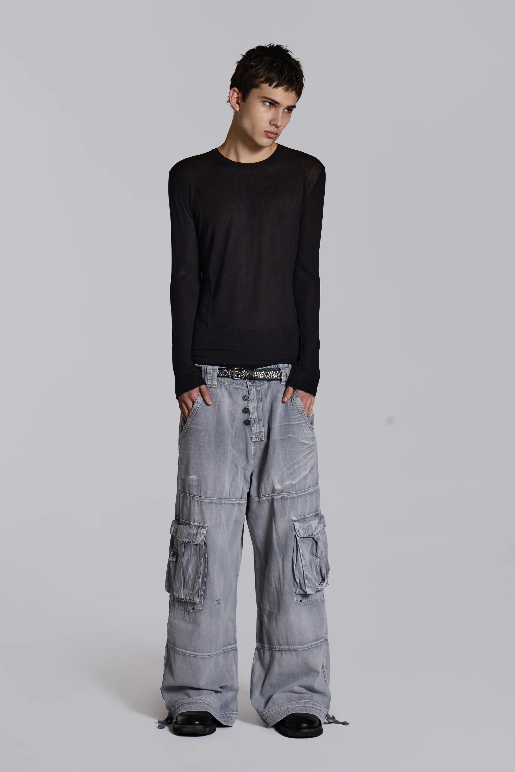 Washed Grey Decoy Cargos - Image 19