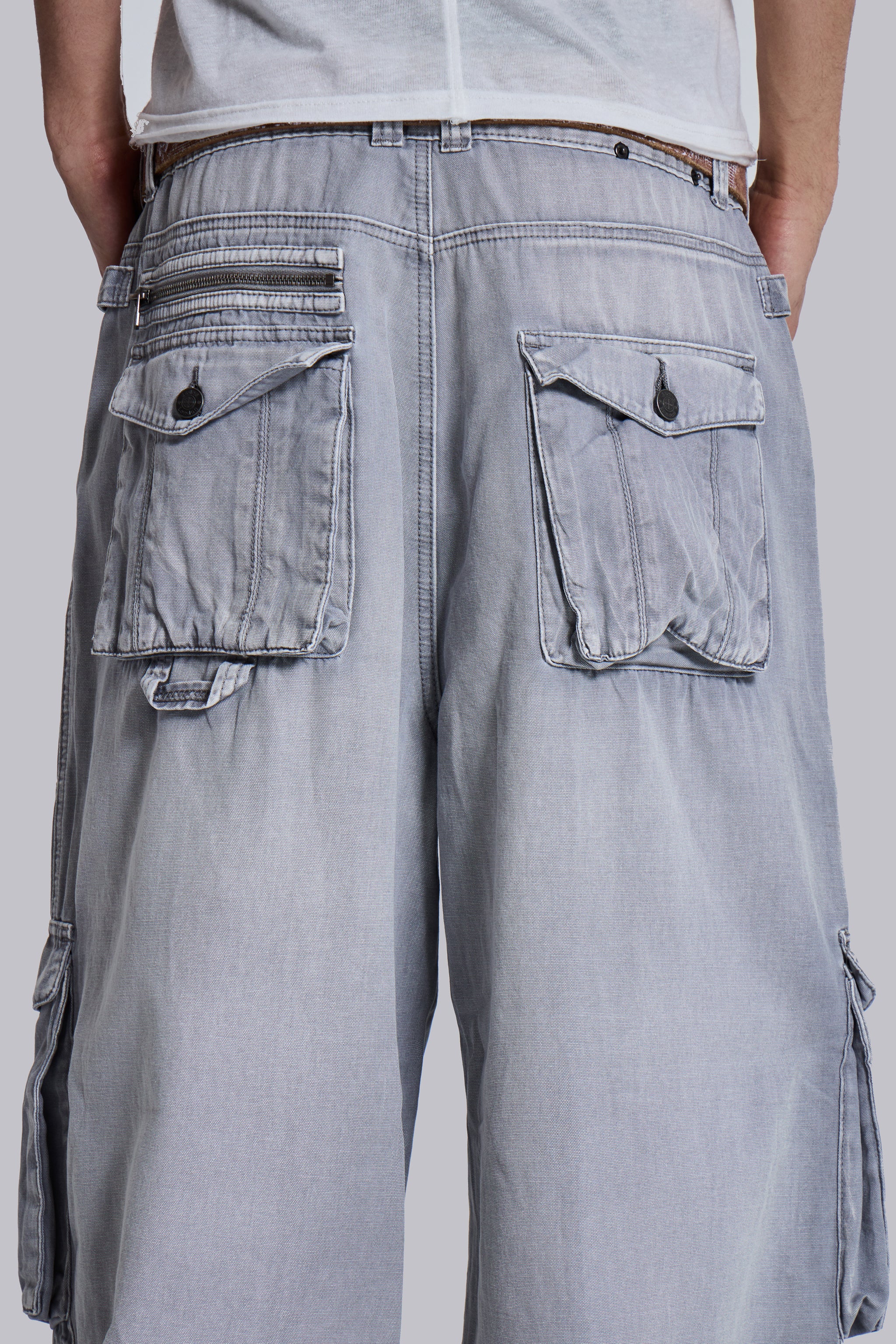 Washed Grey Decoy Cargos - Image 6
