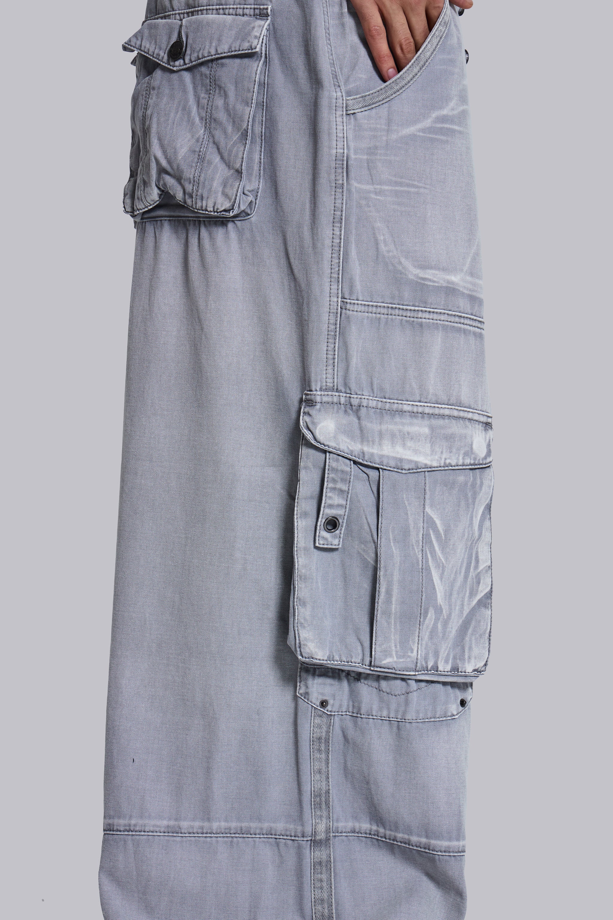 Washed Grey Decoy Cargos - Image 7