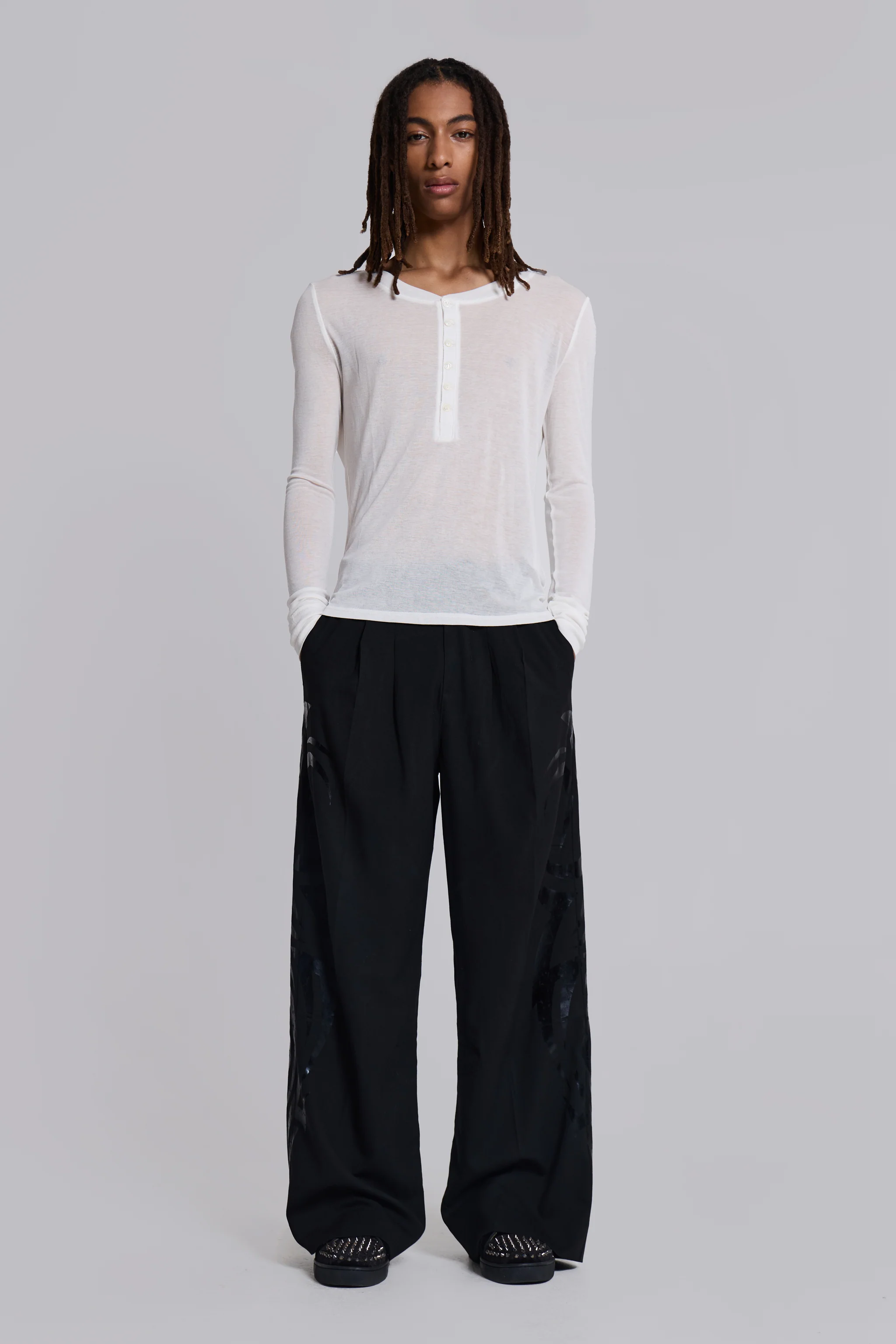 White Haze Henley Top - Image 3