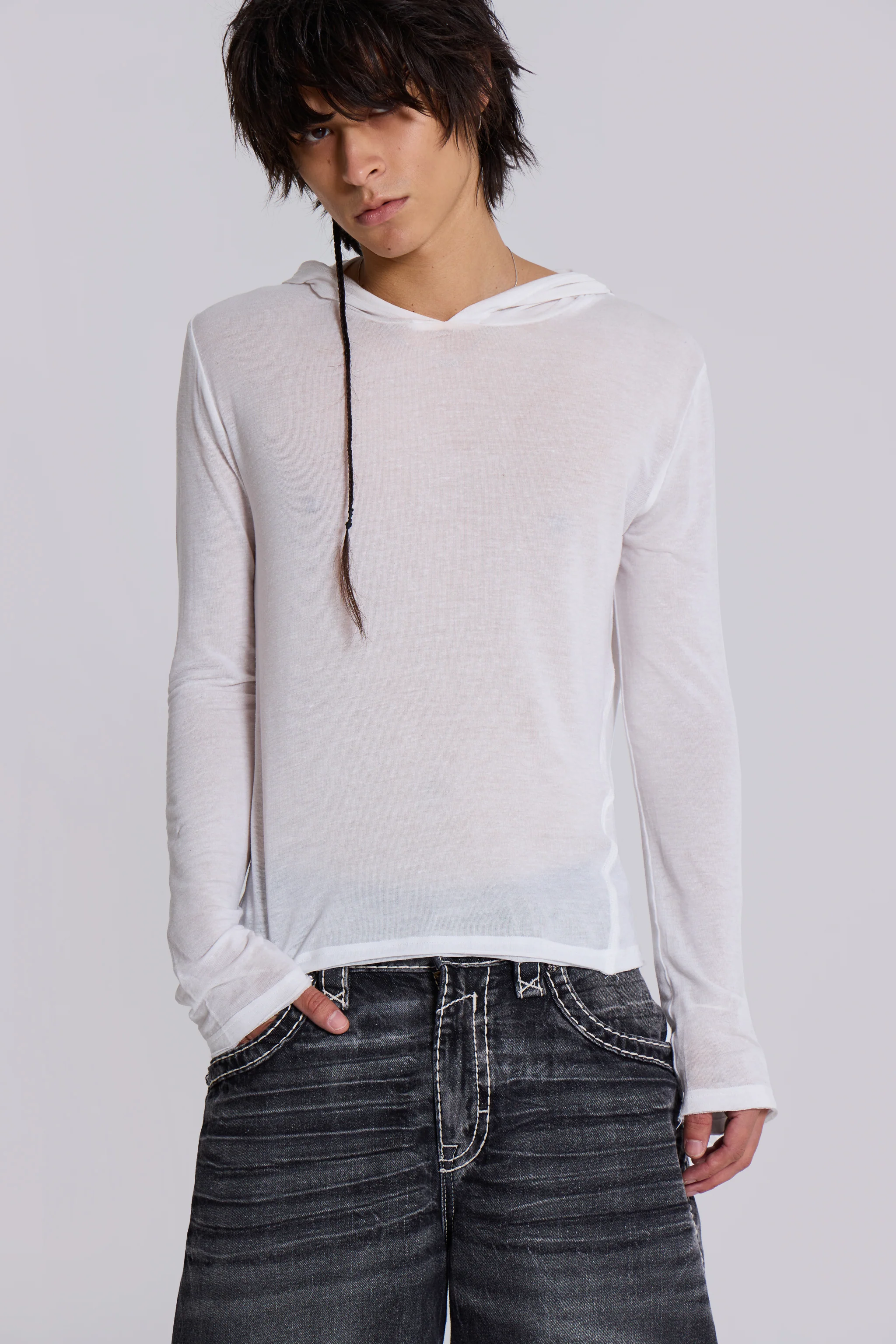 White Marl Mist Hoodie - Image 3