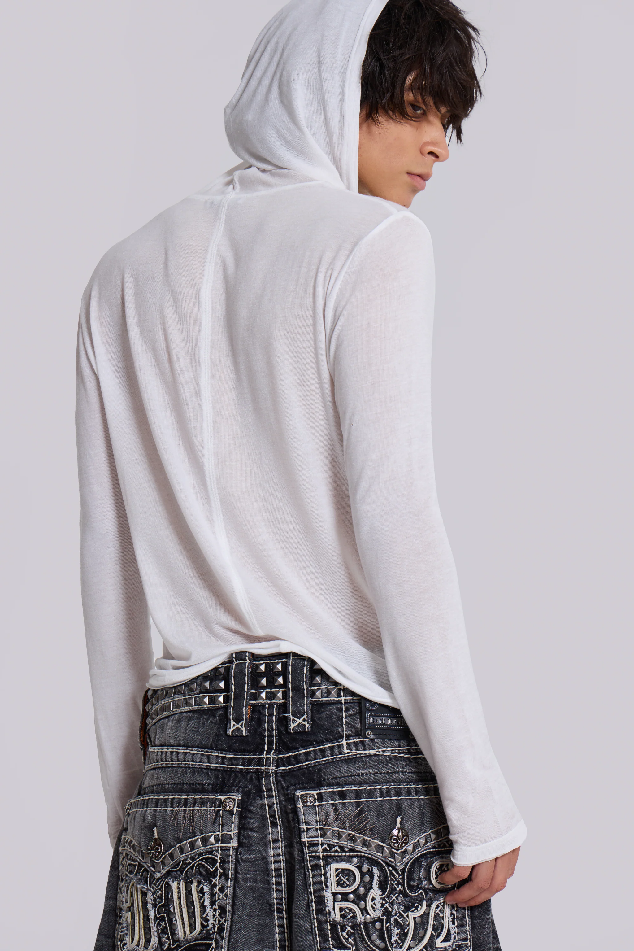 White Marl Mist Hoodie - Image 4