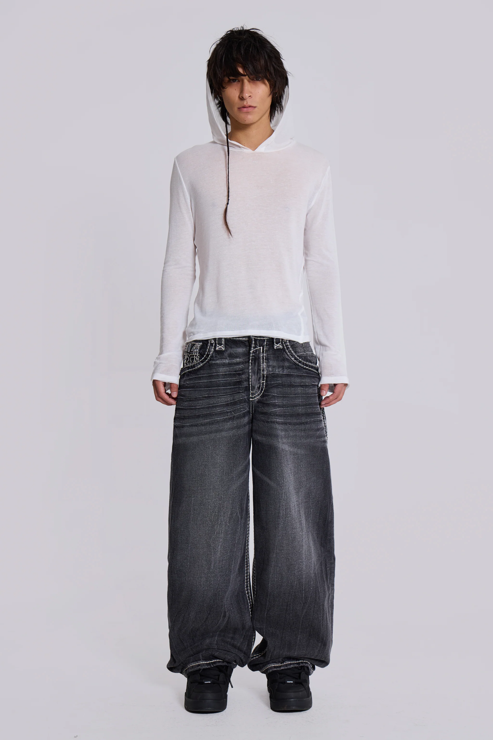 White Marl Mist Hoodie - Image 6