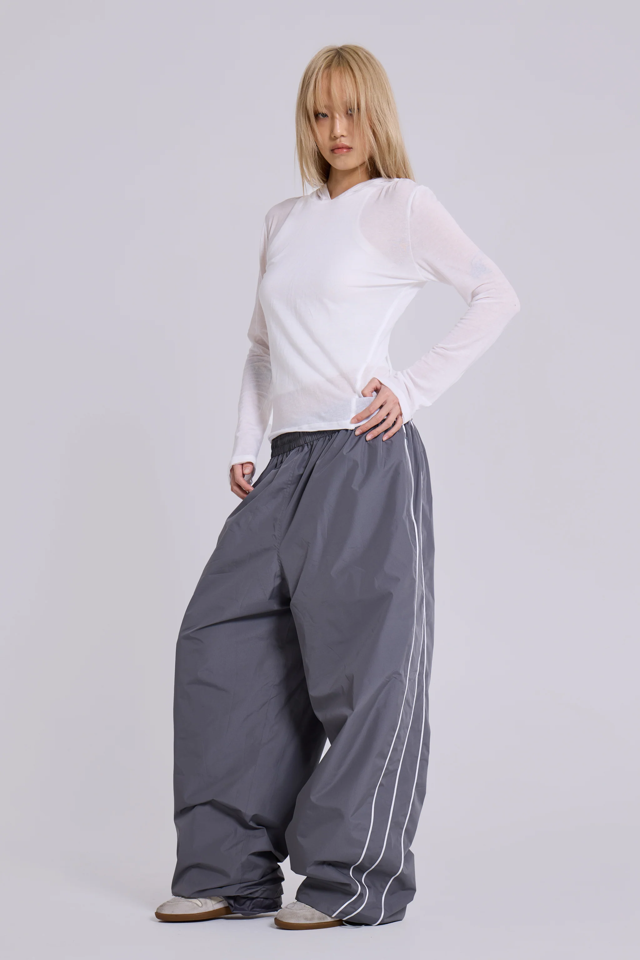 White Marl Mist Hoodie - Image 5