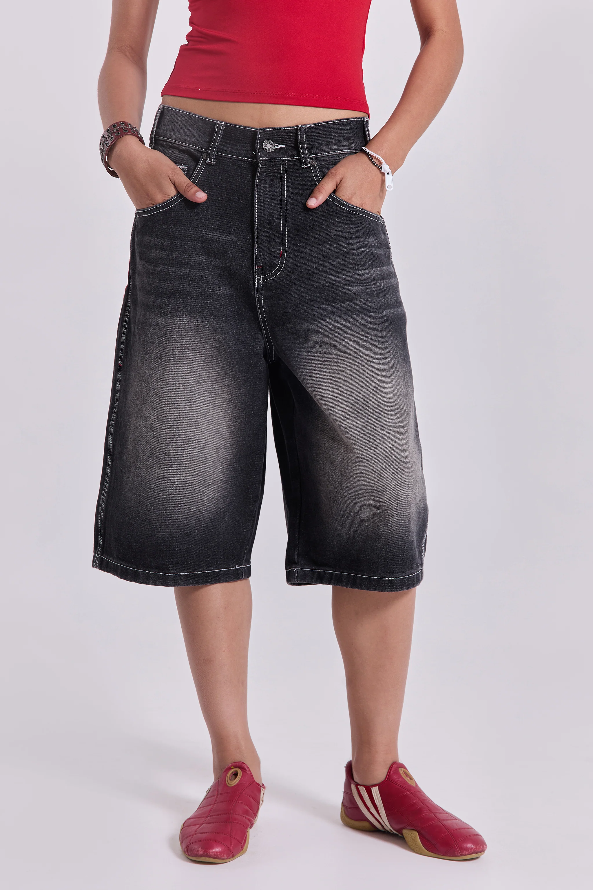 Washed Black Jumbo Jorts - Image 12
