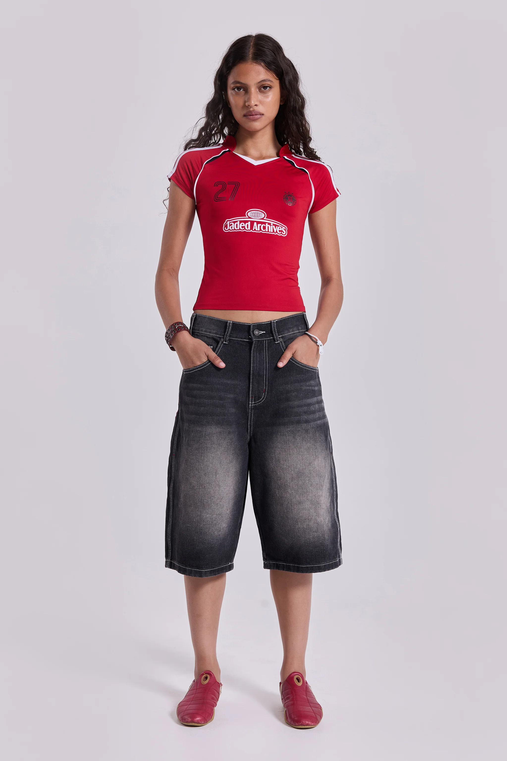 Washed Black Jumbo Jorts - Image 13