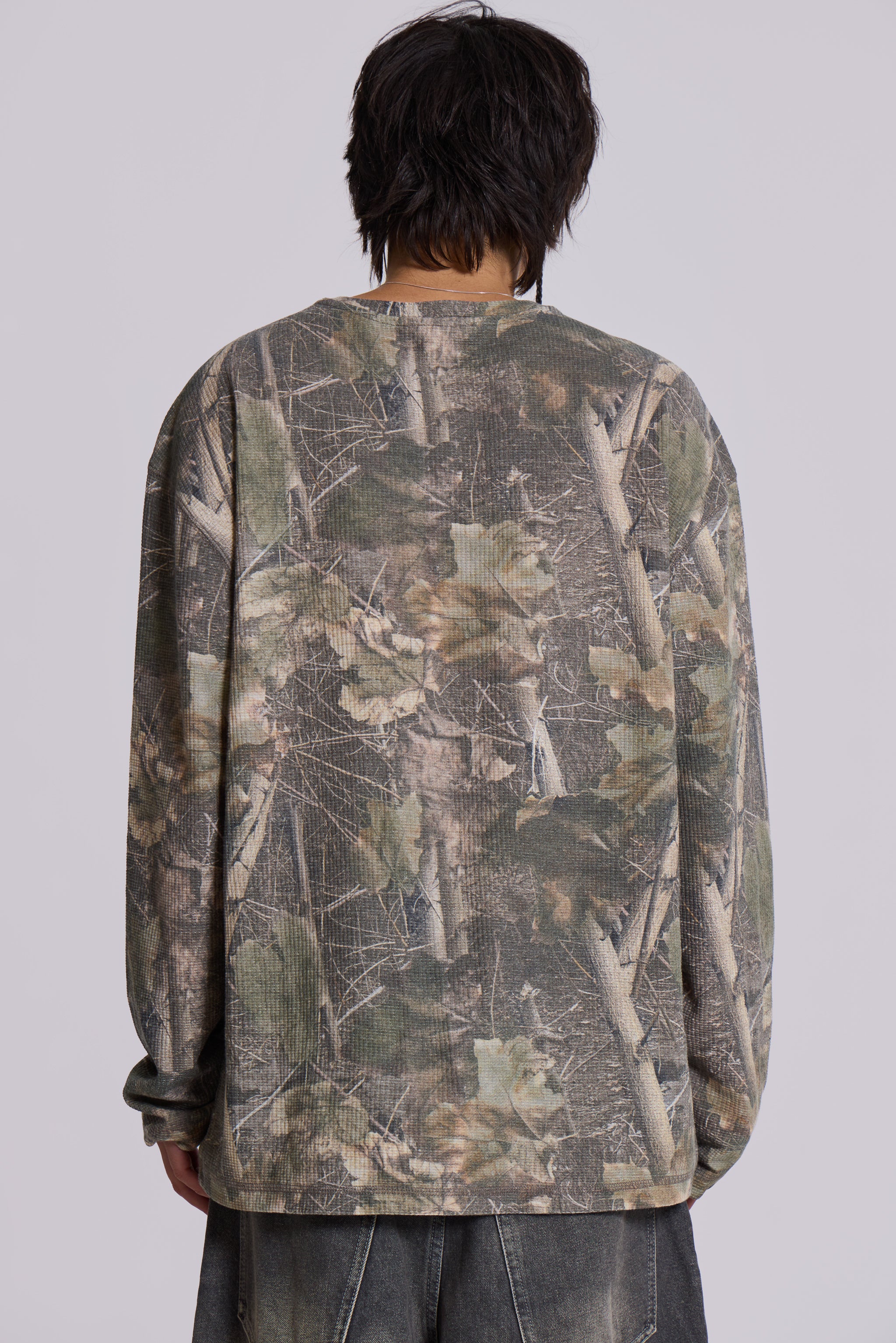 Woodland Camo Waffle Long Sleeve Top - Image 4