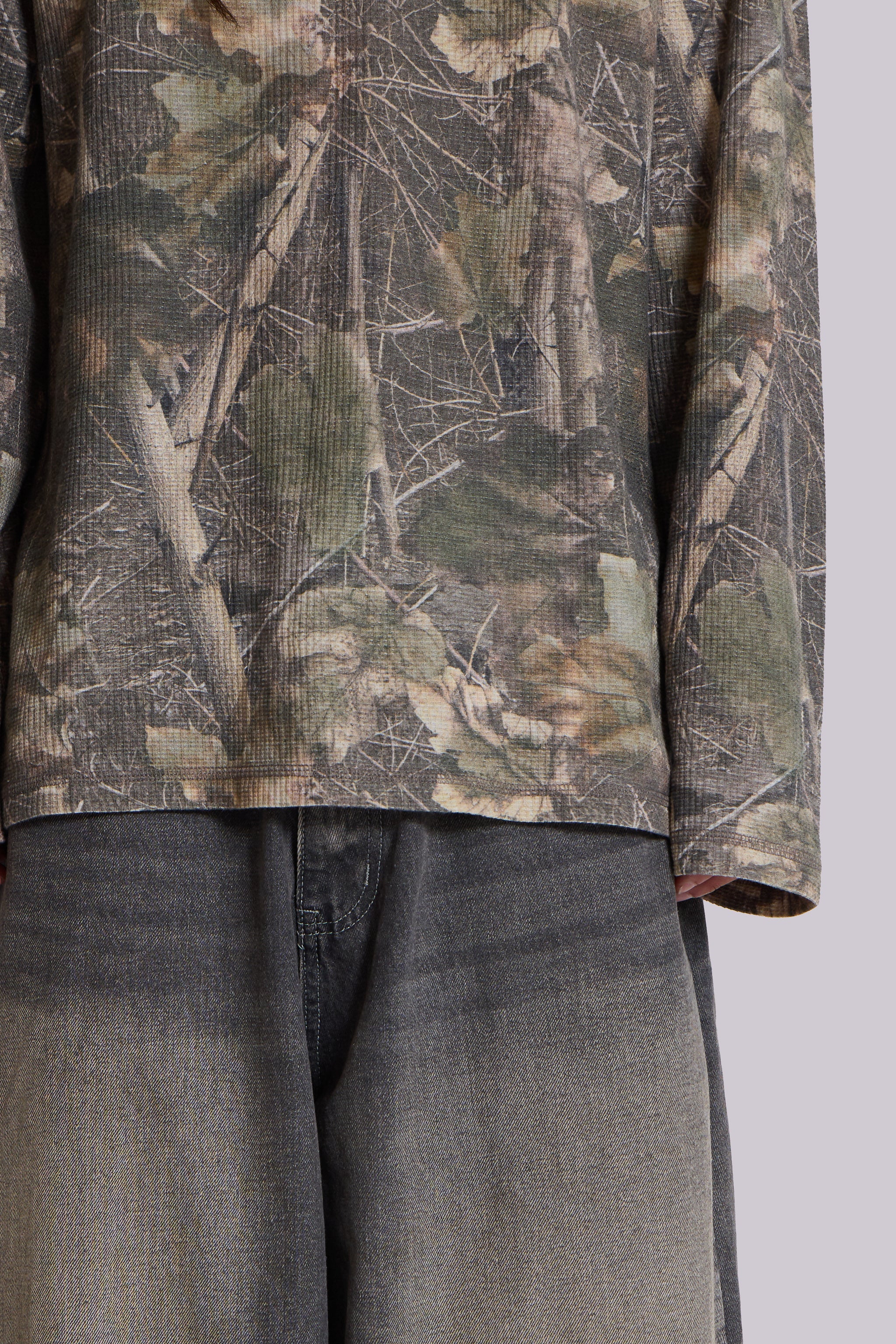 Woodland Camo Waffle Long Sleeve Top - Image 6