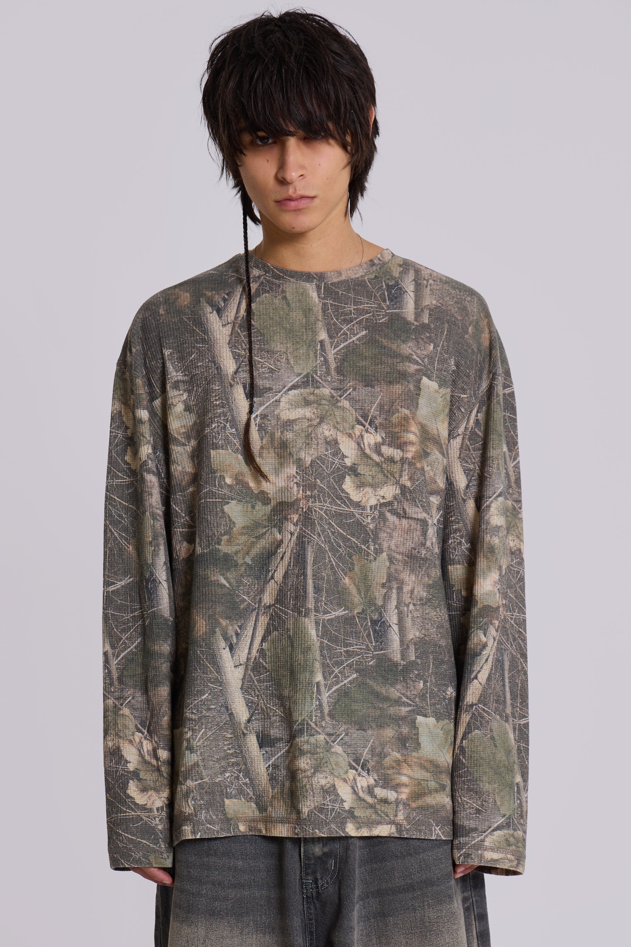 Woodland Camo Waffle Long Sleeve Top - Image 7